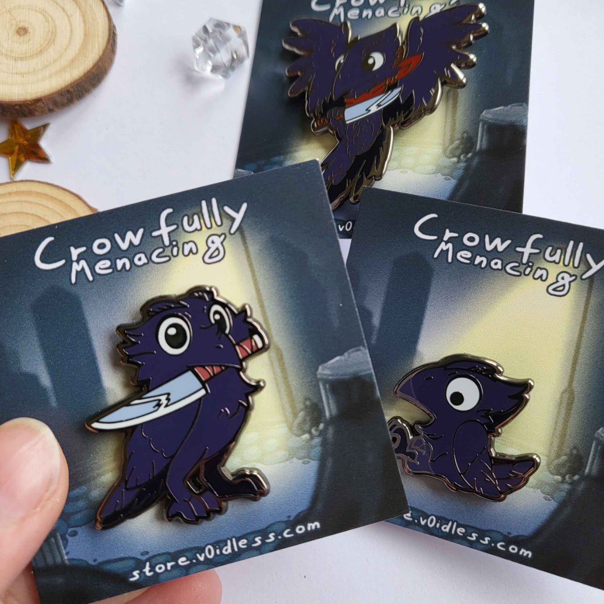 Crowfully Menacing - Grumpy - Enamel Pin