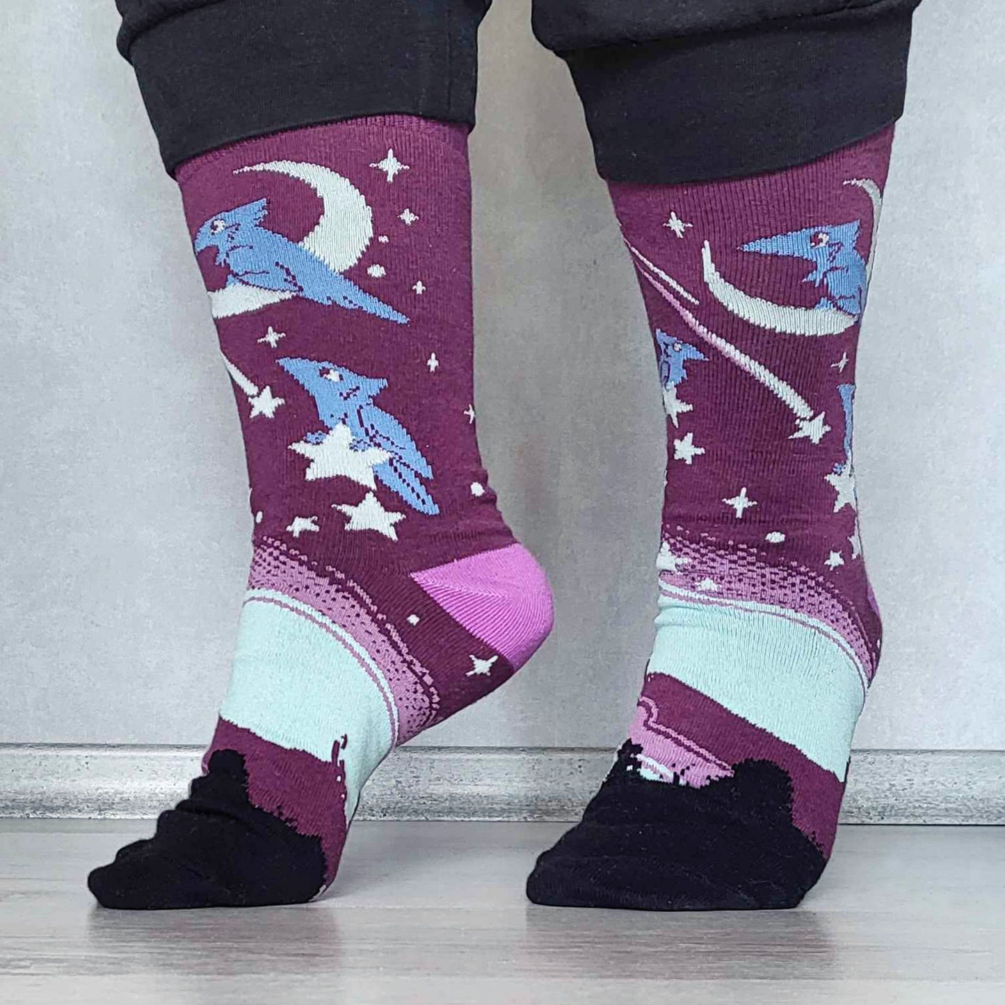 Aurora Crows - Art Socks