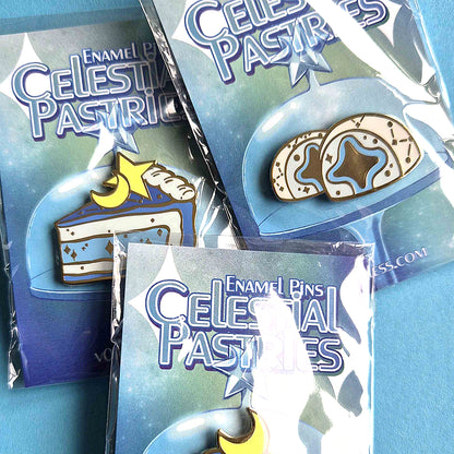 Celestial Pastries - Cresent Flan - Enamel Pin
