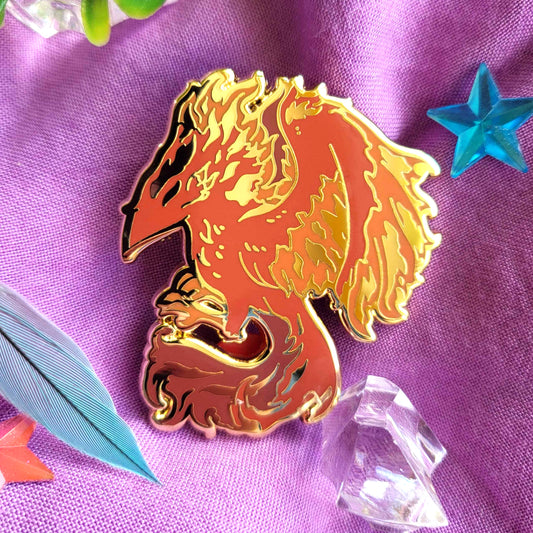 Feathery Elementals - Fire - Enamel Pin