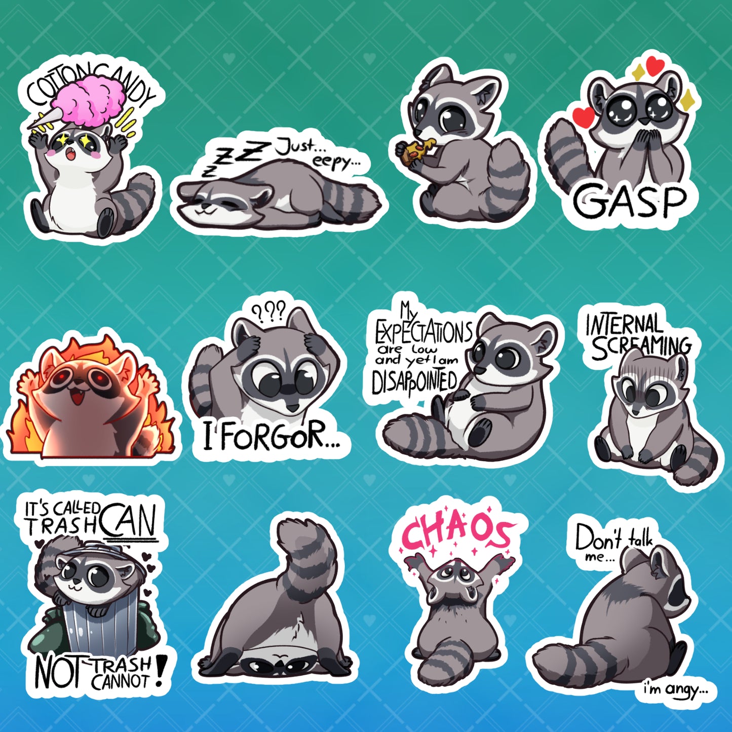 Trashy Pandas - GACHA Stickerpack