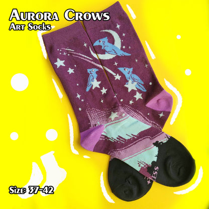Aurora Crows - Art Socks