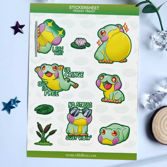 Froggy Frenzy - Sticker Sheet